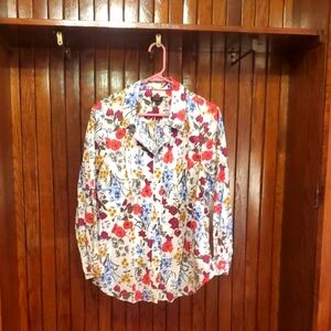 TALBOTS SIZE 2X Floral Print Women's Shirt
